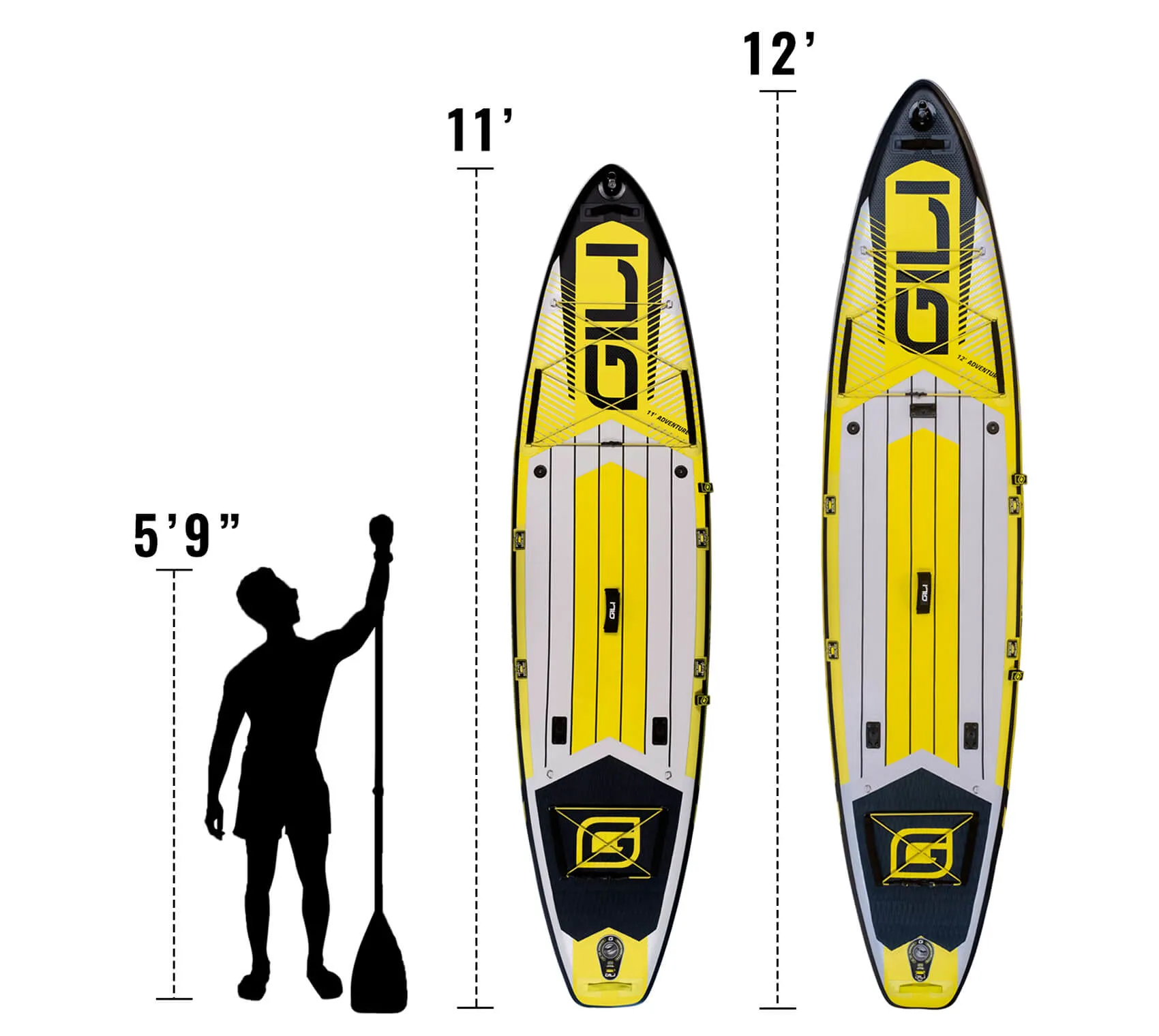 11' / 12'  Adventure Inflatable Stand Up Paddle Board