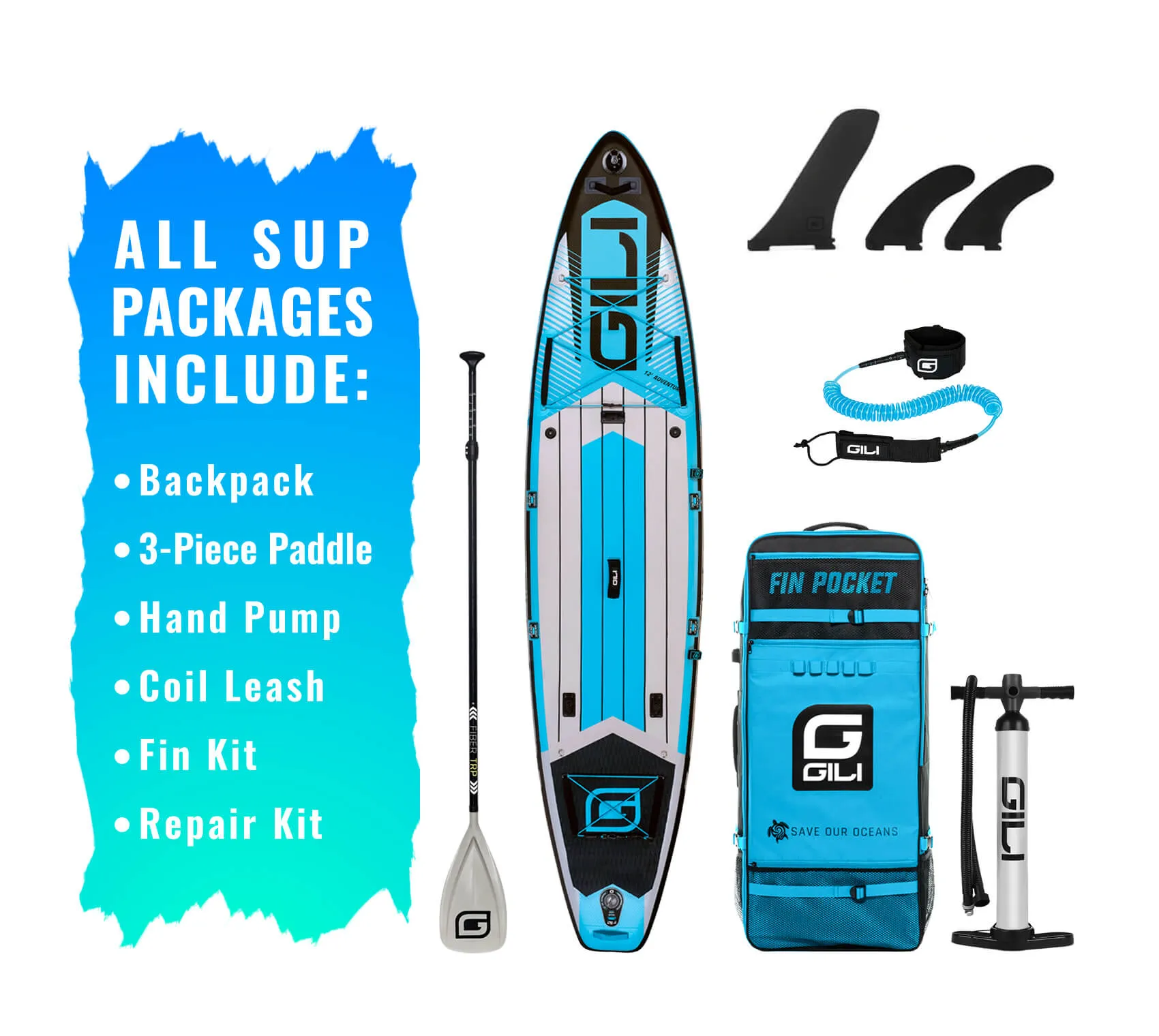 11' / 12'  Adventure Inflatable Stand Up Paddle Board