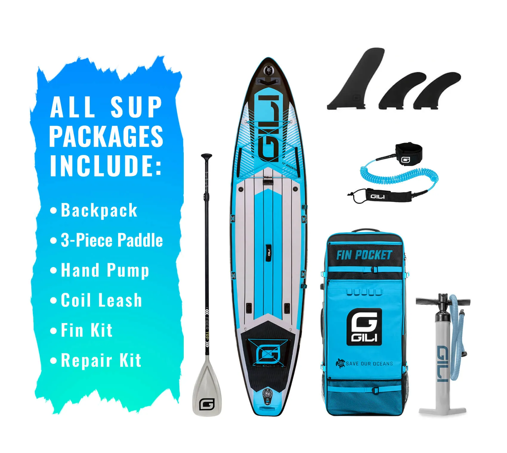 11' / 12'  Adventure Inflatable Stand Up Paddle Board