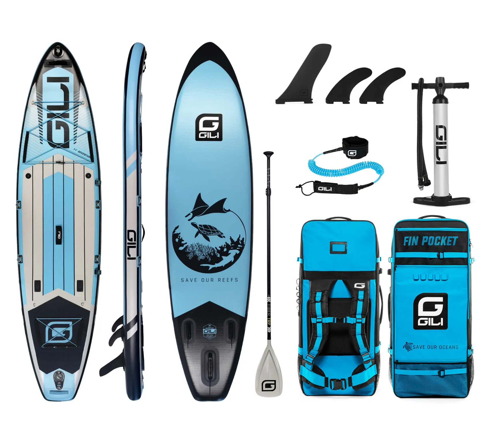 11' / 12'  Adventure Inflatable Stand Up Paddle Board
