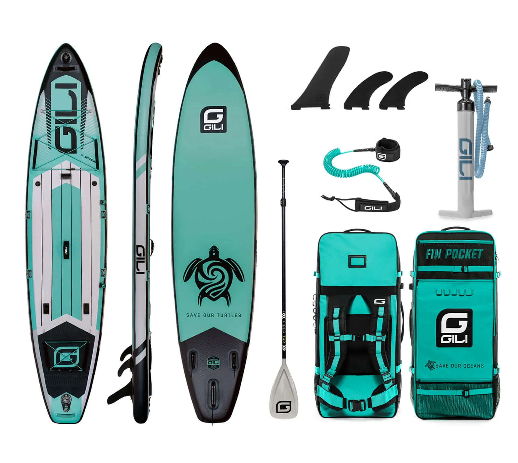 11' / 12'  Adventure Inflatable Stand Up Paddle Board