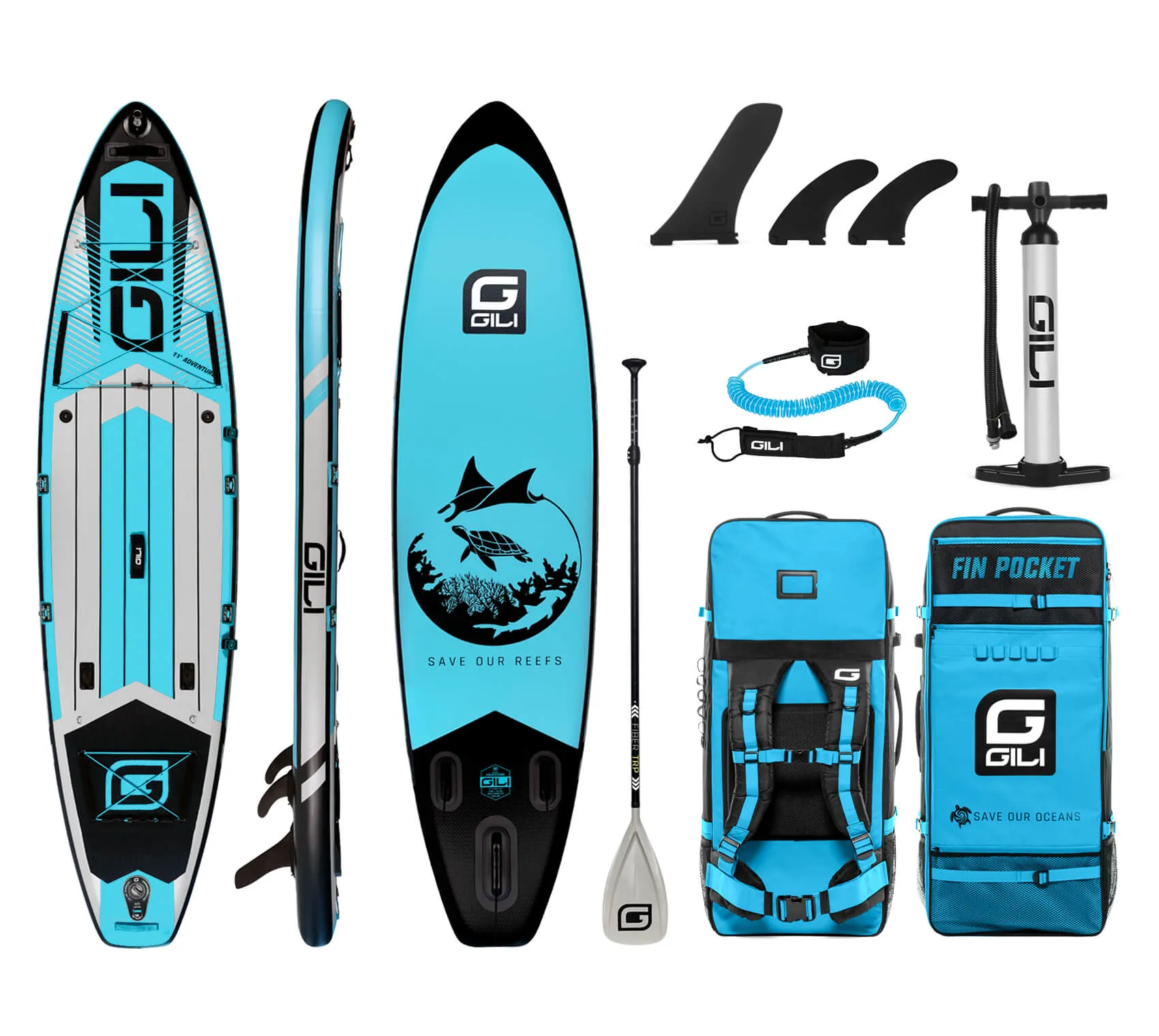 11' / 12'  Adventure Inflatable Stand Up Paddle Board