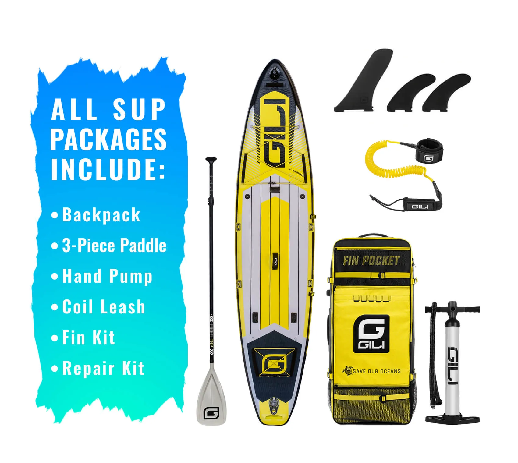 11' / 12'  Adventure Inflatable Stand Up Paddle Board