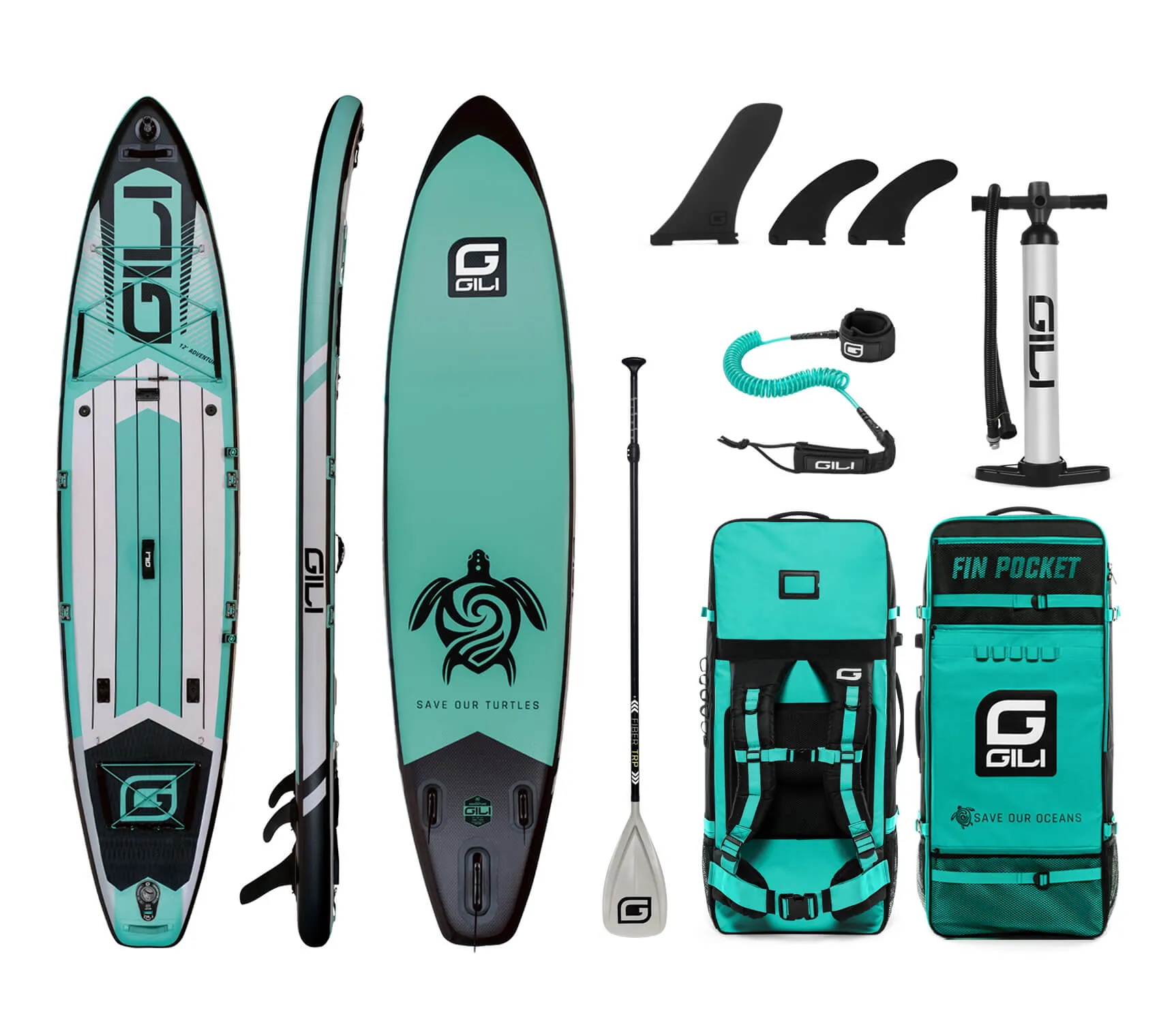 11' / 12'  Adventure Inflatable Stand Up Paddle Board