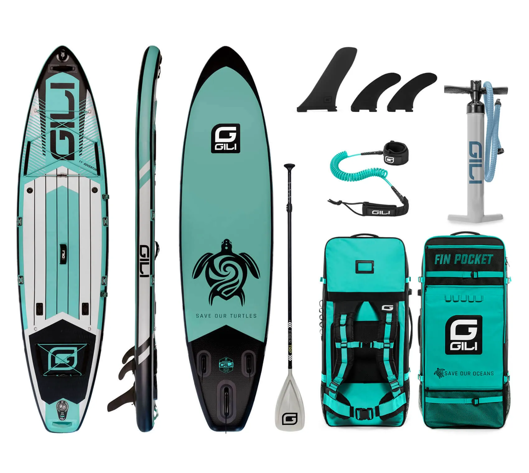 11' / 12'  Adventure Inflatable Stand Up Paddle Board