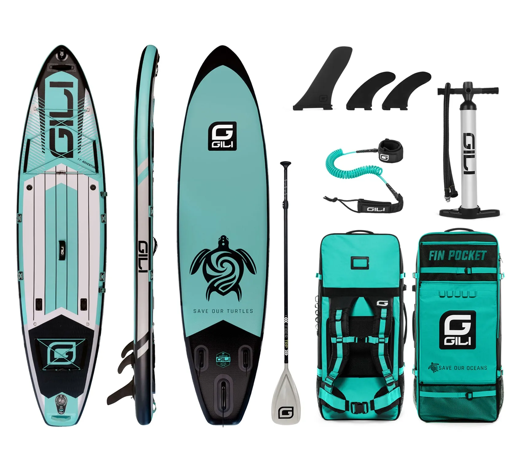 11' / 12'  Adventure Inflatable Stand Up Paddle Board