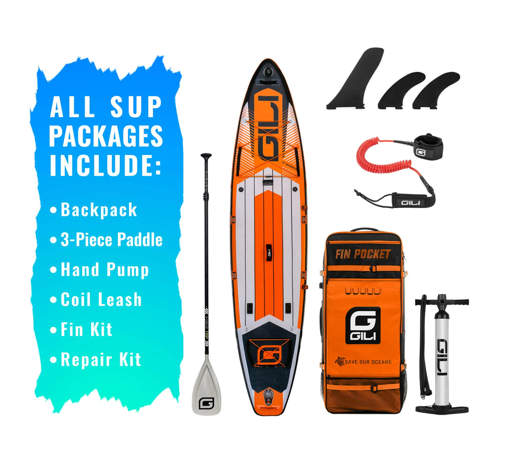 11' / 12'  Adventure Inflatable Stand Up Paddle Board