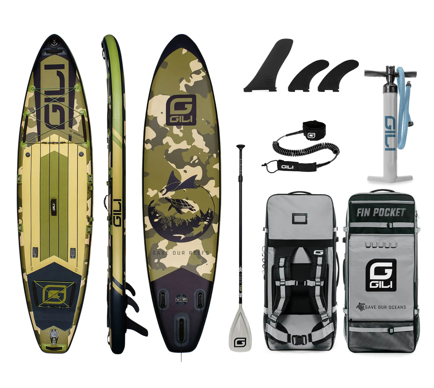 11' / 12'  Adventure Inflatable Stand Up Paddle Board