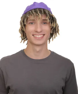 Adult Men’s Animated Movie Explorer Teenage Son Mix-grey Dreadlock Wig with Hat I Flame Retardant Synthetic Fiber