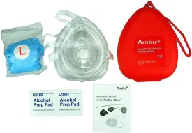 Ambu CPR Mask, Adult with O2 Inlet in Plastic Case