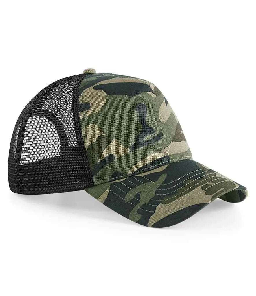 Beechfield Camo Snapback Trucker Cap | Multicolor