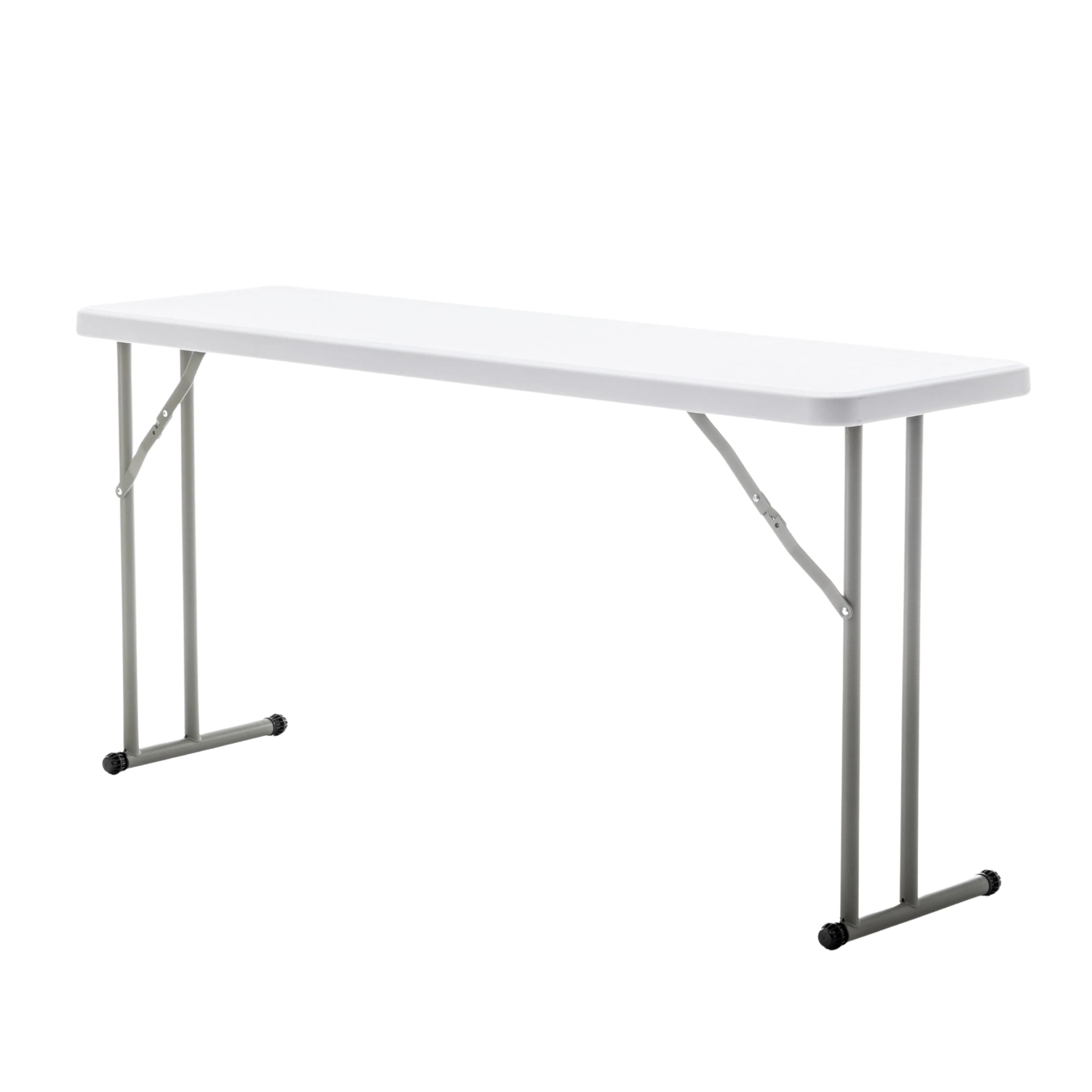BTExpert 5-Foot - 60" long White Plastic Folding Seminar Training Table Portable 18" Wide narrow, 29" High, events indoor outdoor lightweight Set of 2