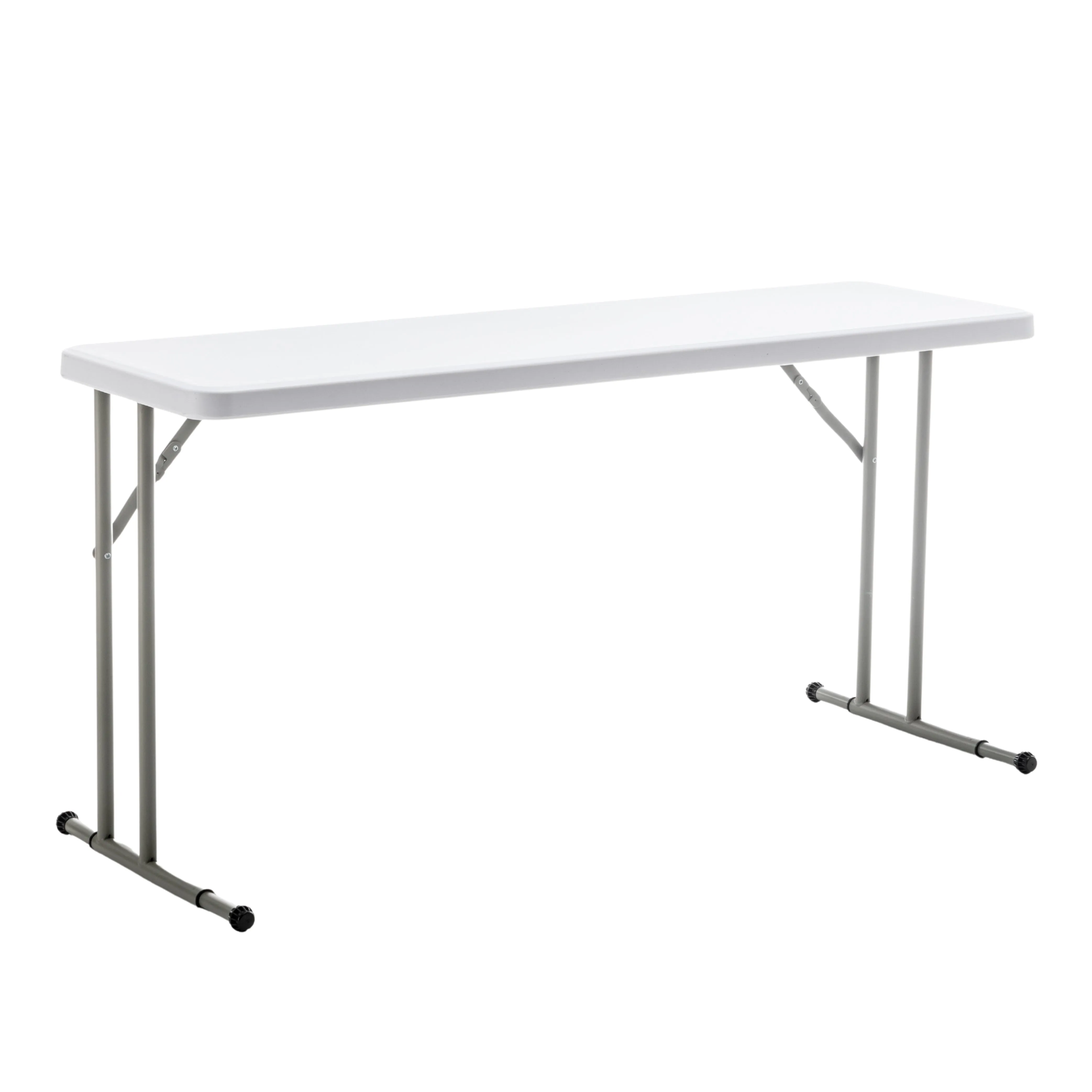 BTExpert 5-Foot - 60" long White Plastic Folding Seminar Training Table Portable 18" Wide narrow, 29" High, events indoor outdoor lightweight Set of 2