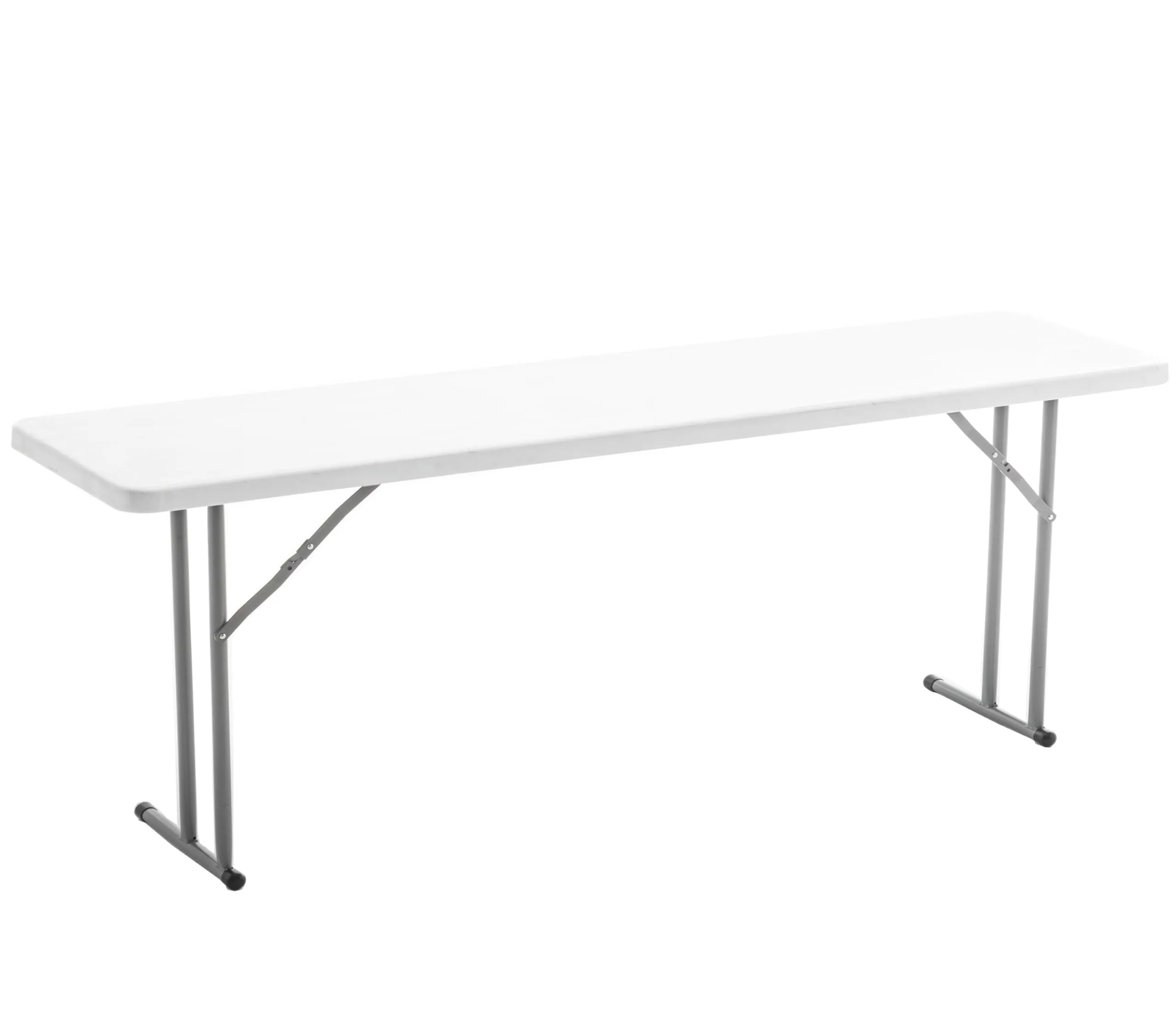 BTExpert 8-Foot 96" long White Plastic Folding Seminar Training Table Portable 18" Wide narrow, 29" High, events indoor outdoor lightweight Industrial Commercial Restaurant School 330lb Capacity