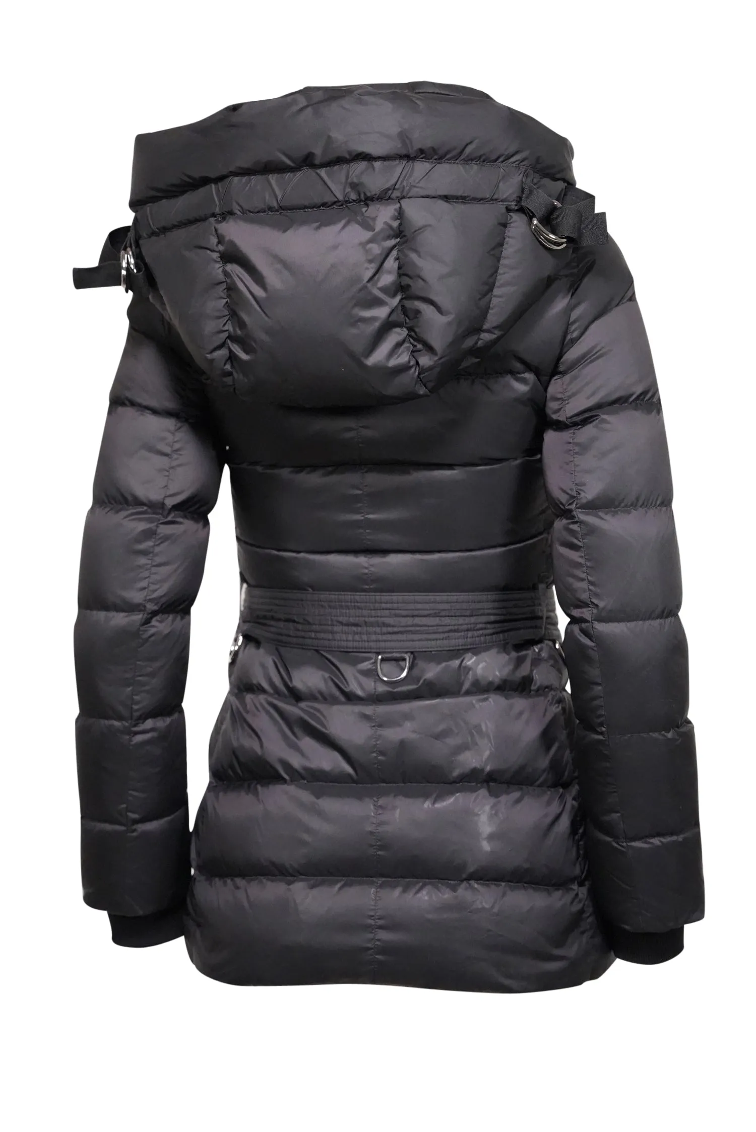 Burberry - Black Belted Puffer Coat w/ Goose Down Sz XXS