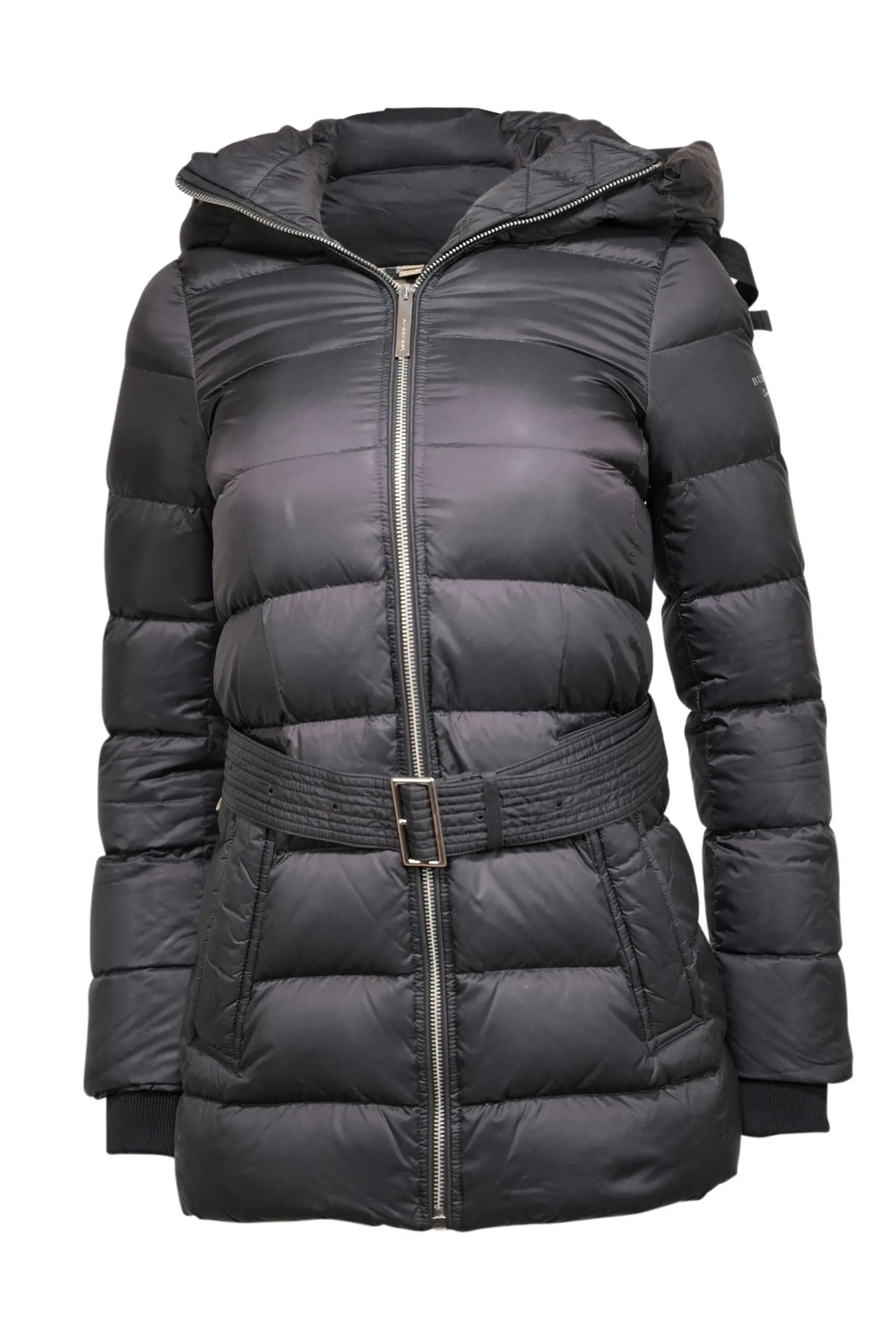 Burberry - Black Belted Puffer Coat w/ Goose Down Sz XXS