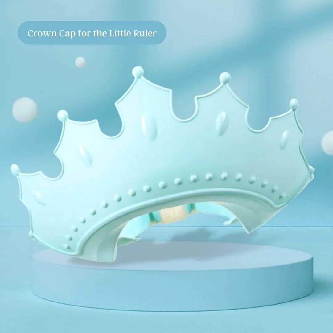 Crown Shower Cap for Babies with Adjustable Straps for Eye Protection