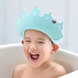 Crown Shower Cap for Babies with Adjustable Straps for Eye Protection