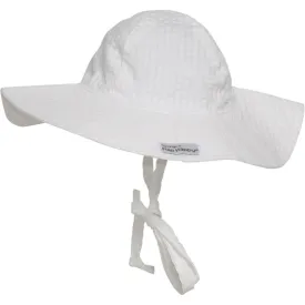 Flap Happy UPF 50  Wide Brim Sun Hat | Vanilla Stripe Seersucker