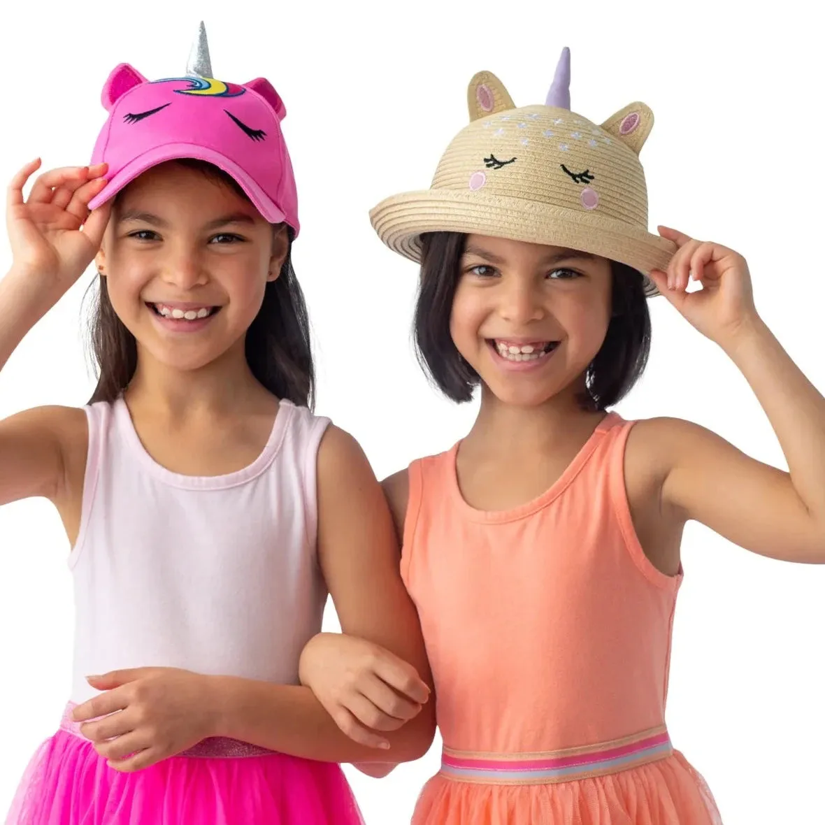 FlapJackKids Kids UPF50  Straw Sun Hat - Unicorn