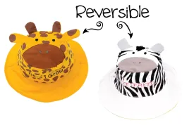 FlapJackKids Kids UPF50  Sun Hat - Giraffe/Zebra