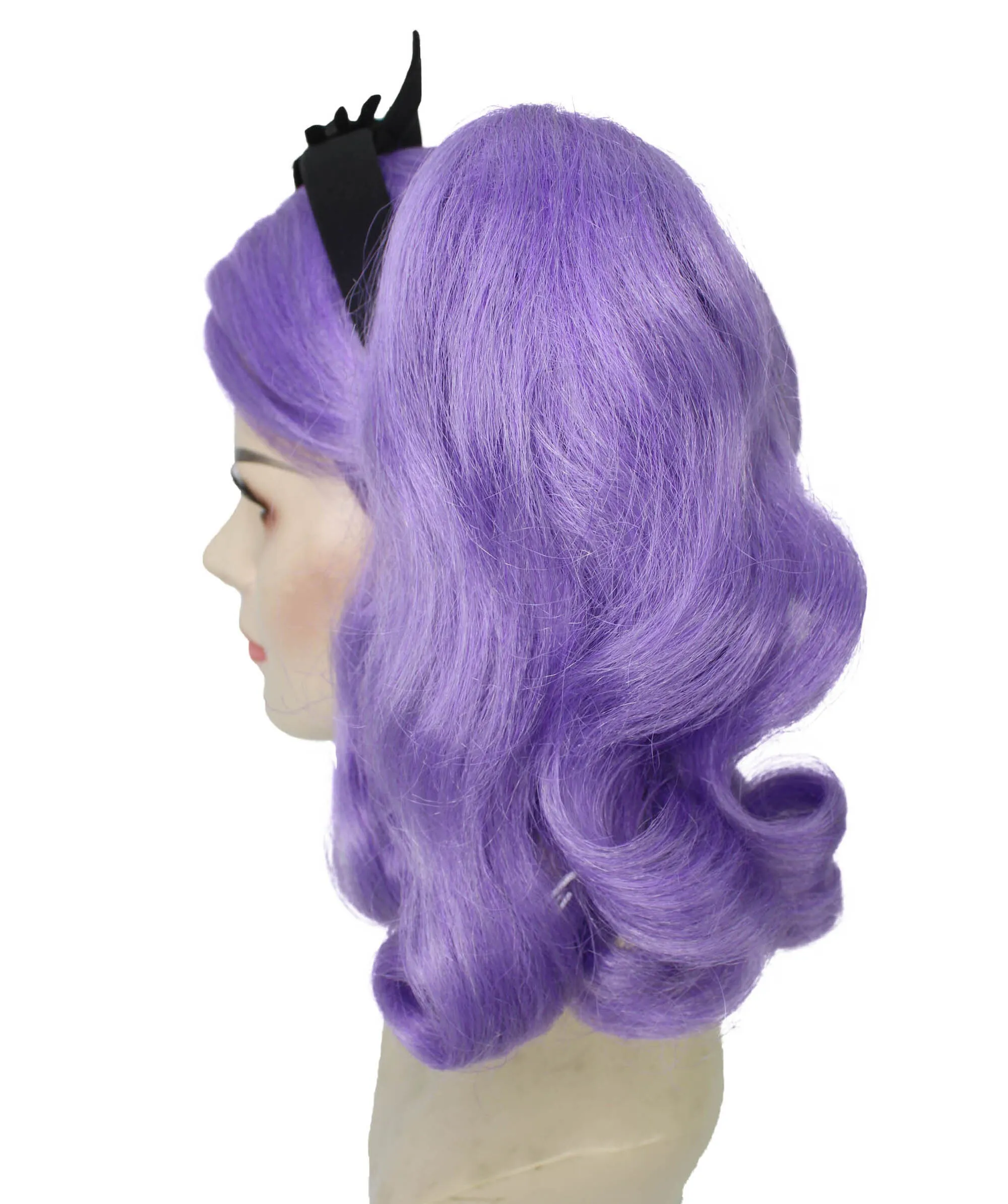 HPO Adult Women's Long Puffy Purple High Pigtails Wig with Accesories, Cosplay Wig, Flame-retardant Synthetic Fiber