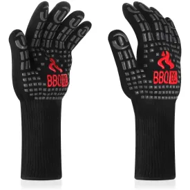 INKBIRD BBQ Grill Gloves 1472℉ Extreme Heat Resistant Grilling Gloves Non-Slip Silicone Insulated Grill Mitts