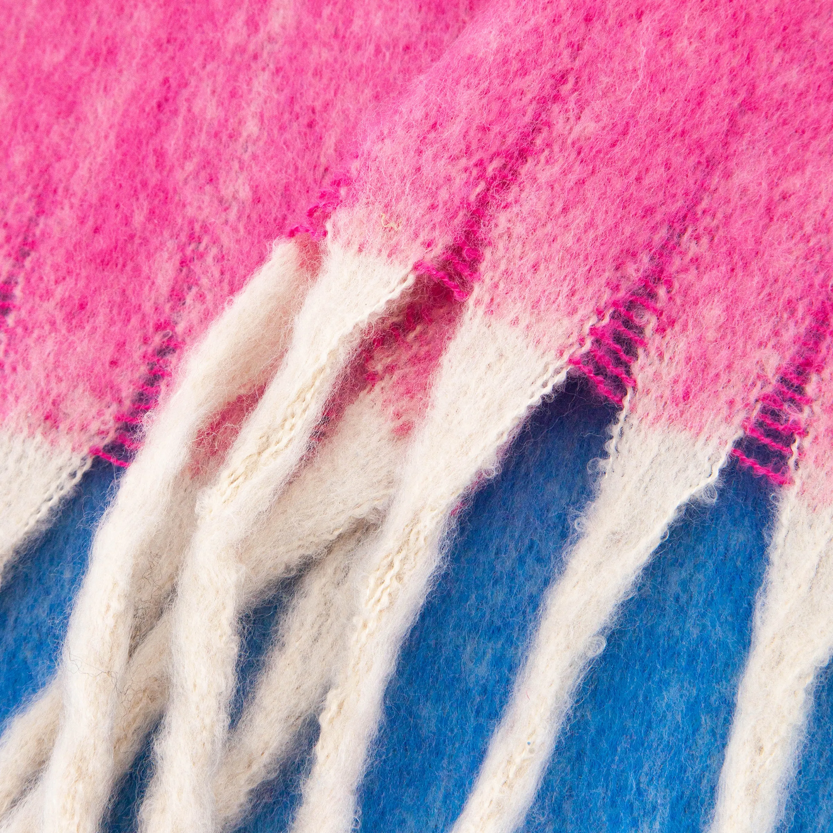 Isa Heavyweight Scarf - Blue/Pink, Colour Block