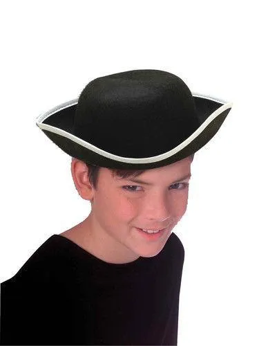 Kids Black Tricorner Explorer Hat