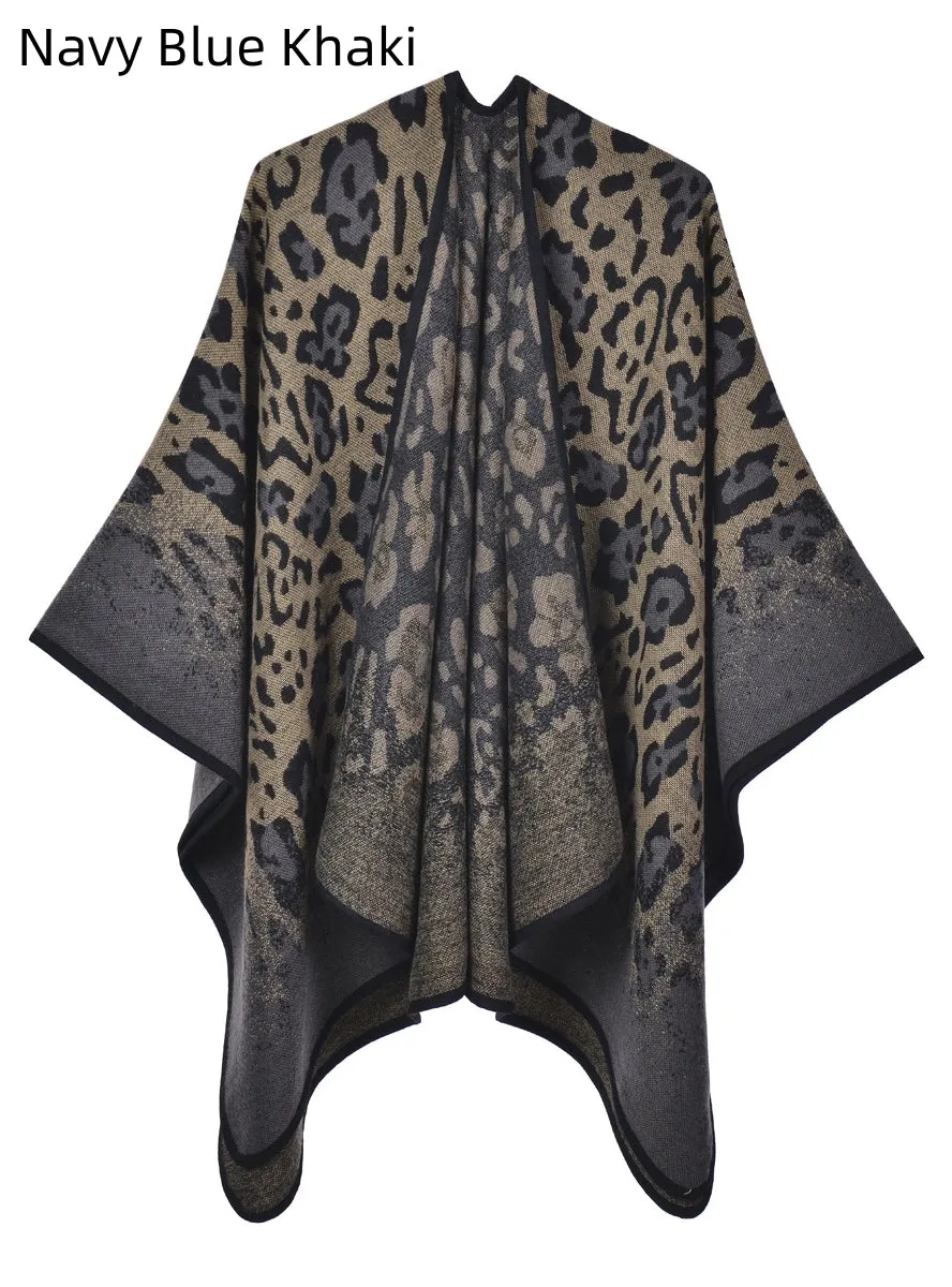 Leopard Print Thick Warm Printed Shawl Scarf