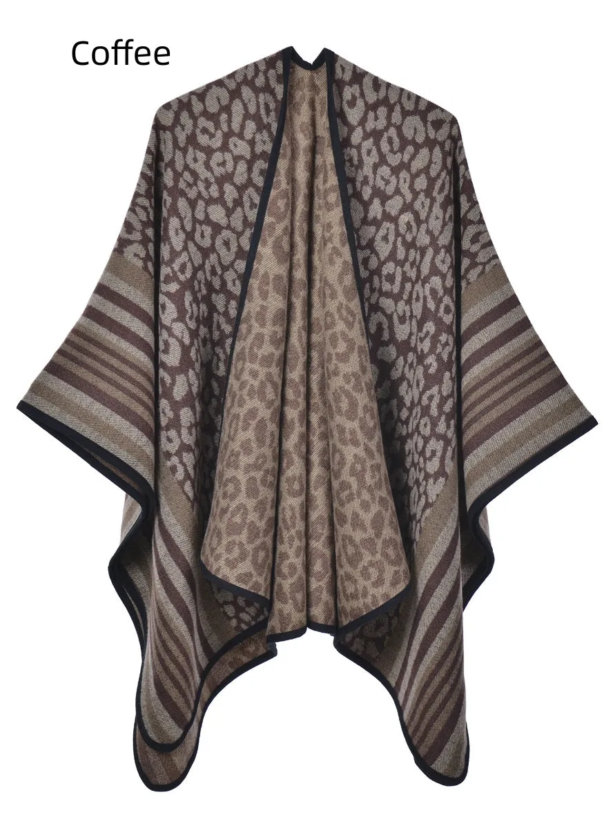 Leopard Print Thick Warm Printed Shawl Scarf