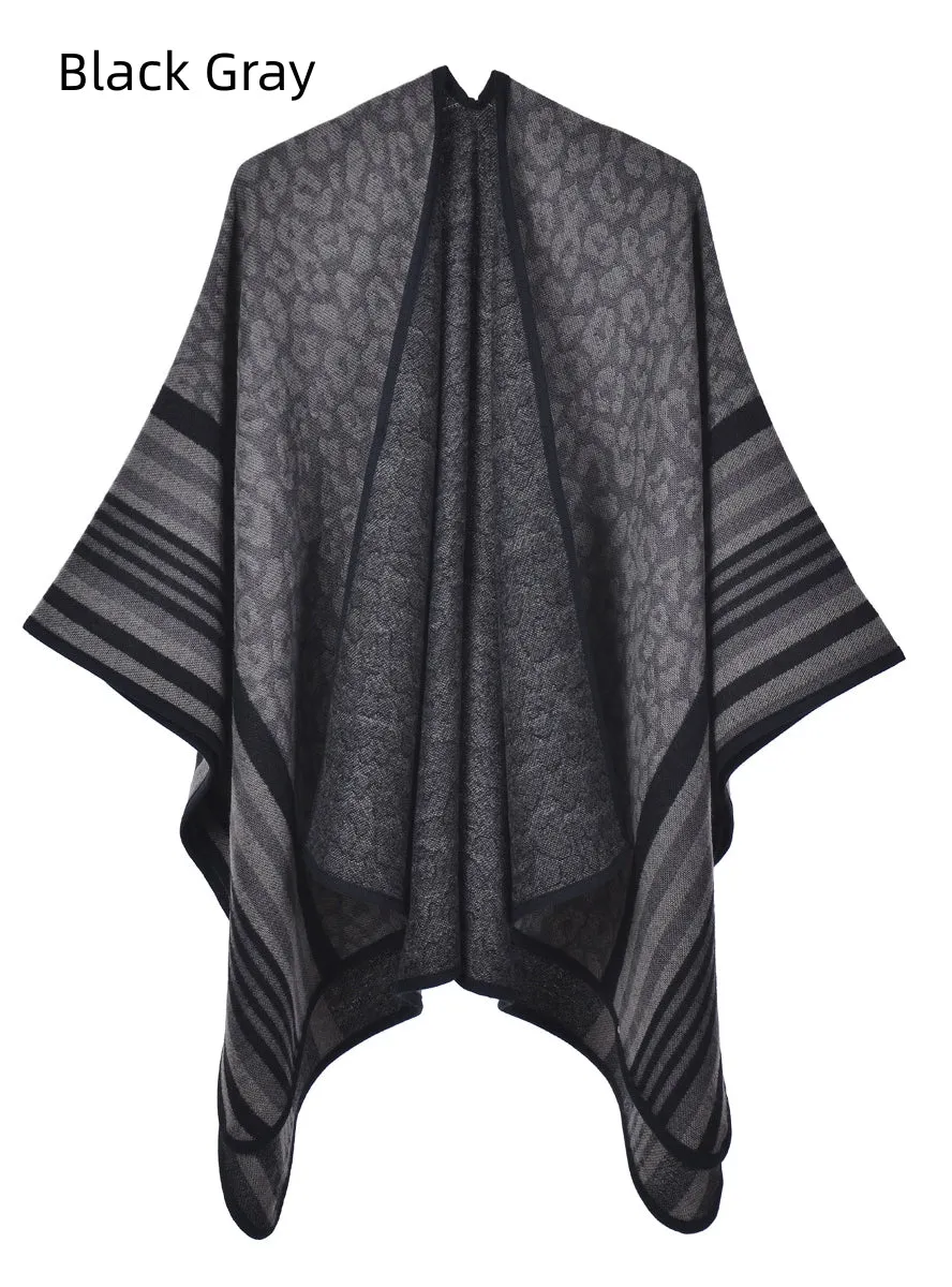 Leopard Print Thick Warm Printed Shawl Scarf