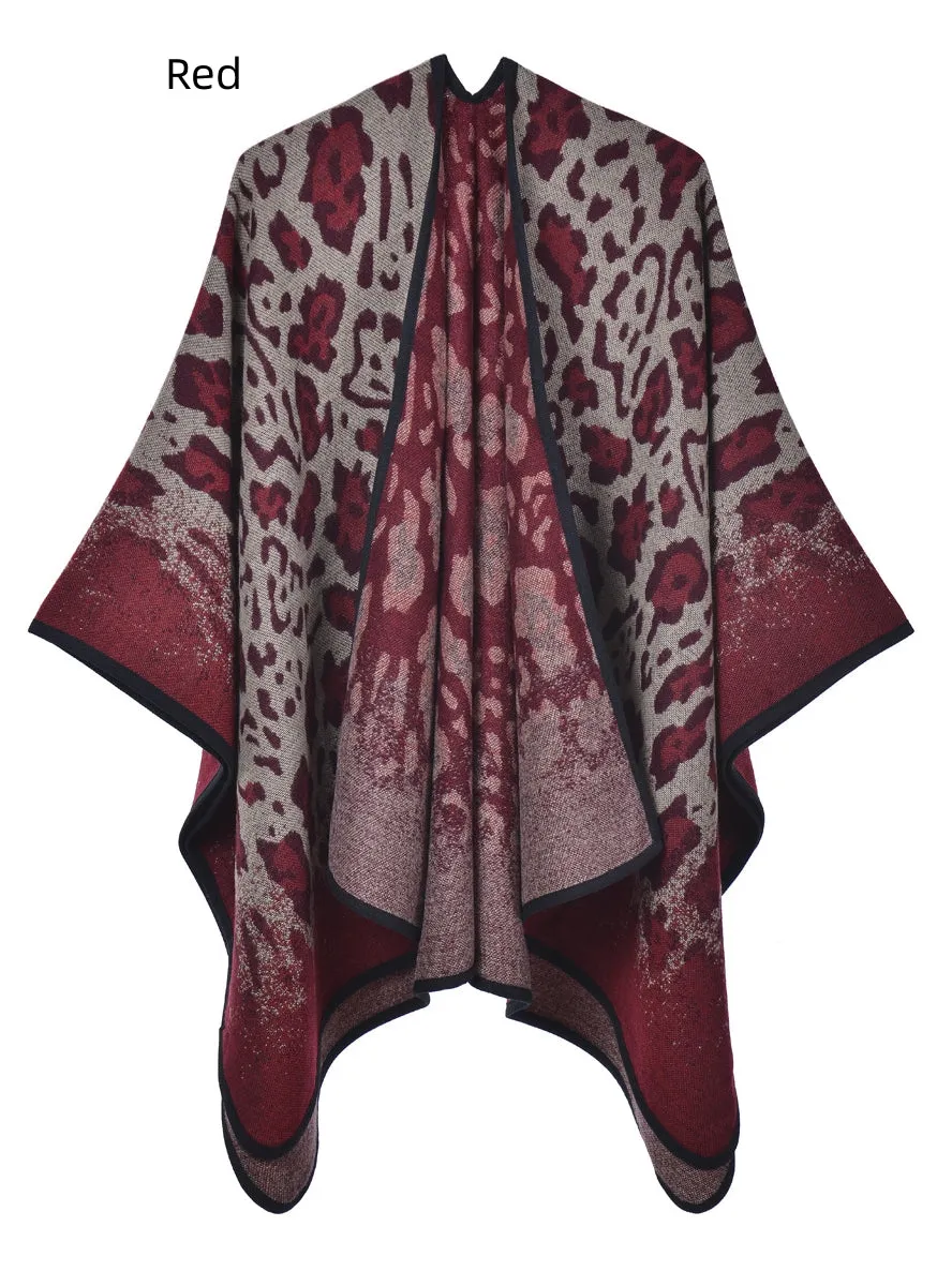 Leopard Print Thick Warm Printed Shawl Scarf