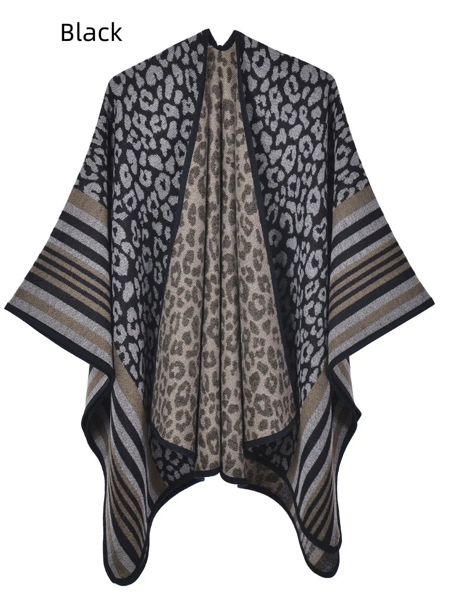 Leopard Print Thick Warm Printed Shawl Scarf