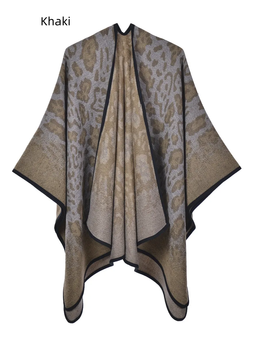 Leopard Print Thick Warm Printed Shawl Scarf