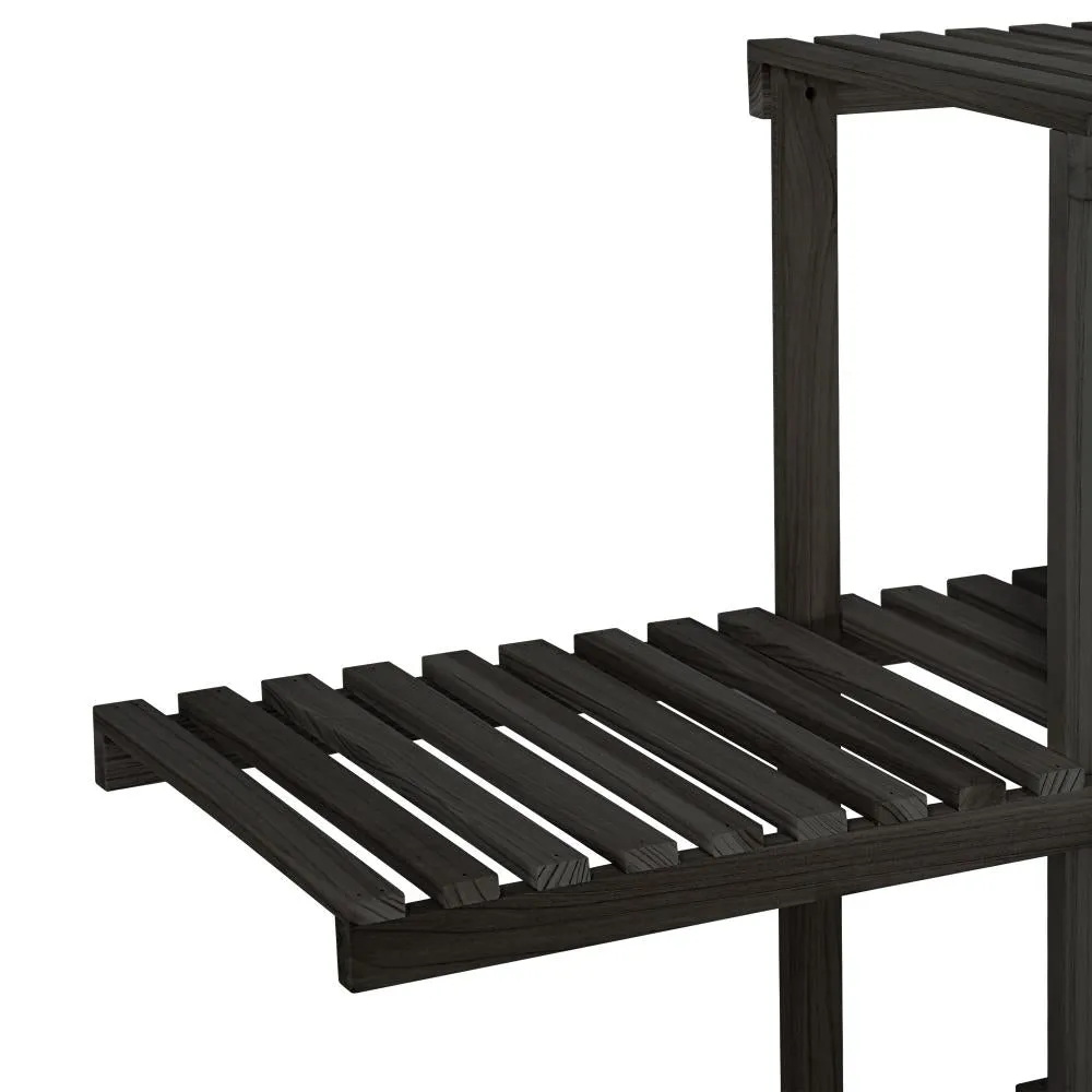 Livsip Plant Stand Outdoor Indoor 6 Tiers Flower Pots Rack Corner Shelf Black