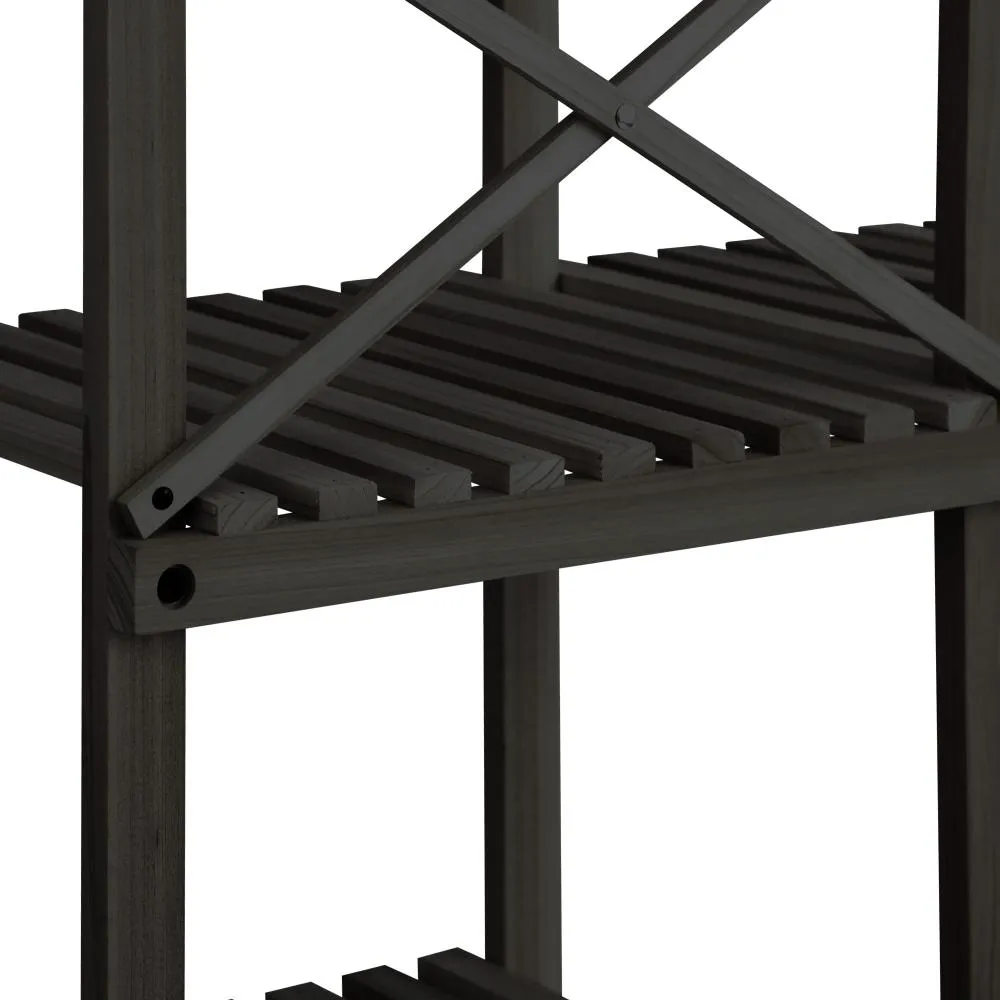 Livsip Plant Stand Outdoor Indoor 6 Tiers Flower Pots Rack Corner Shelf Black