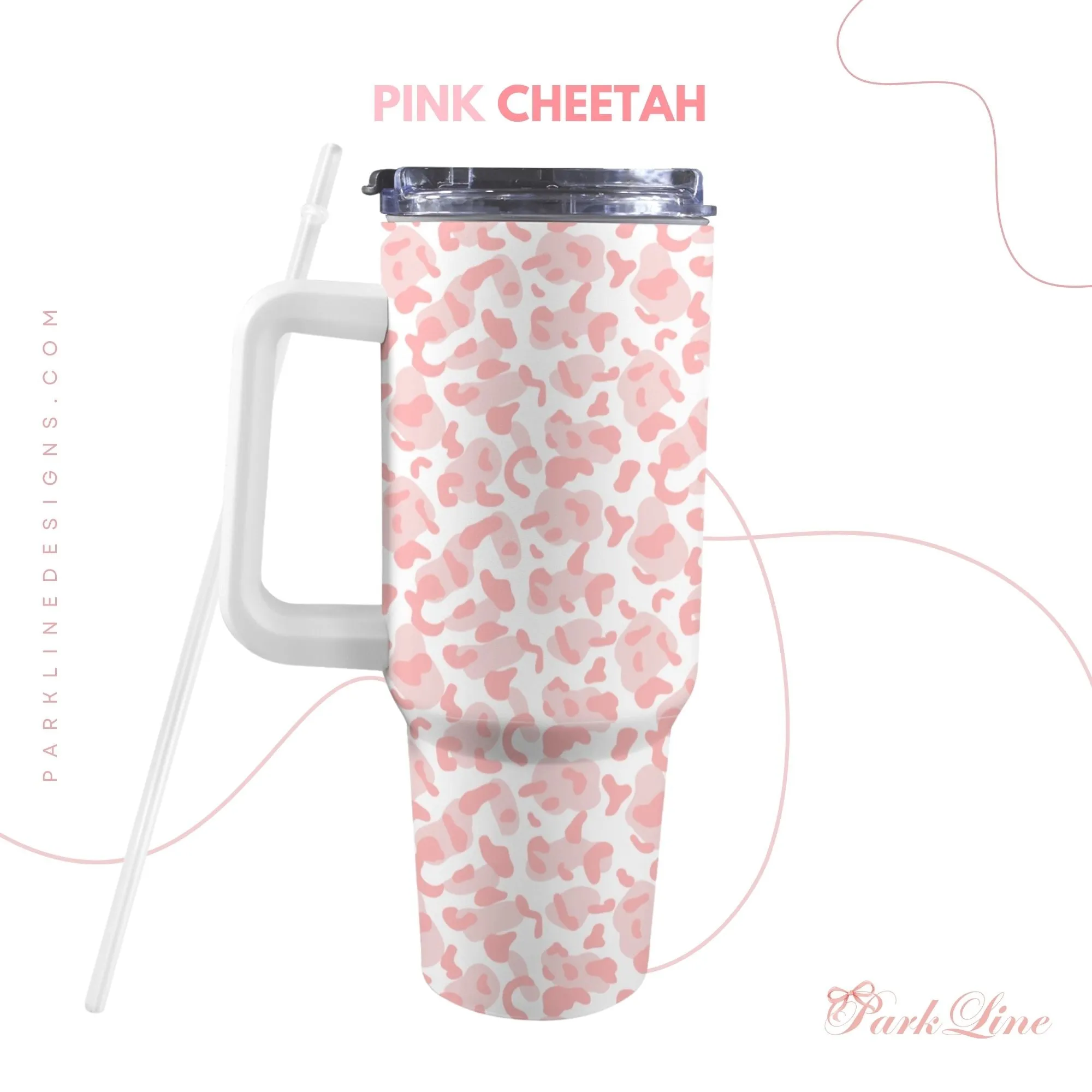 Pink Hydrangea 40oz Tumbler | Classic Floral Seamless Design | Insulated Travel Cup | Perfect Gift for Her | Reusable & Stylish Drinkware