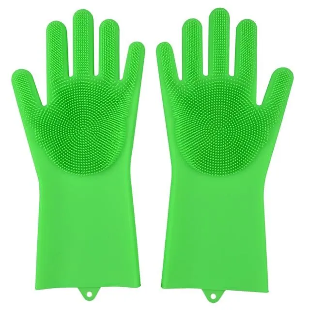 Rubber Scrubber Dish washing and Cleaning Gloves Silicone