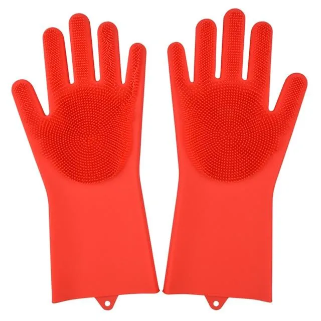 Rubber Scrubber Dish washing and Cleaning Gloves Silicone