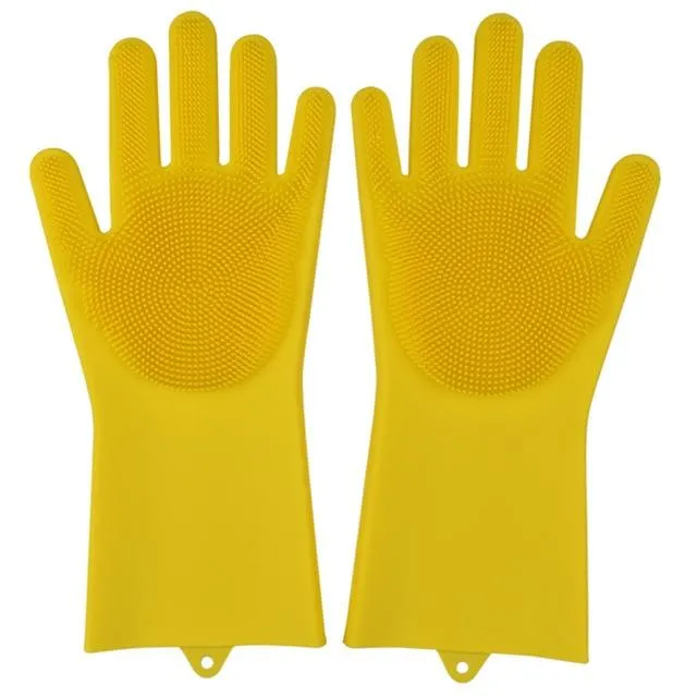 Rubber Scrubber Dish washing and Cleaning Gloves Silicone