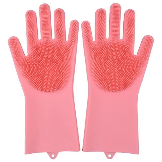Rubber Scrubber Dish washing and Cleaning Gloves Silicone