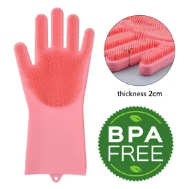 Rubber Scrubber Dish washing and Cleaning Gloves Silicone