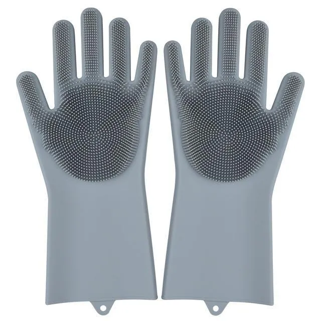 Rubber Scrubber Dish washing and Cleaning Gloves Silicone