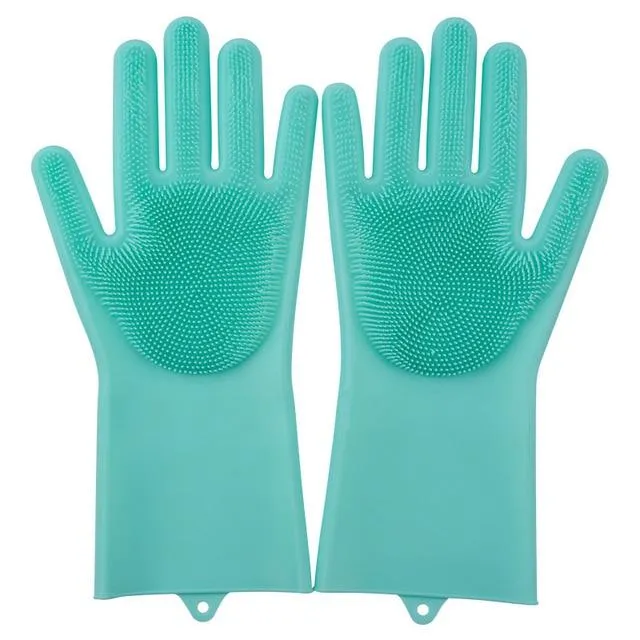 Rubber Scrubber Dish washing and Cleaning Gloves Silicone