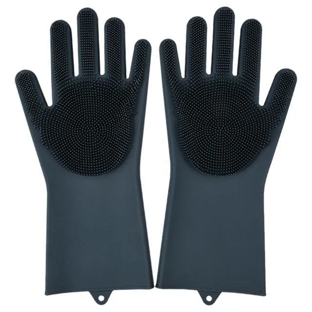 Rubber Scrubber Dish washing and Cleaning Gloves Silicone