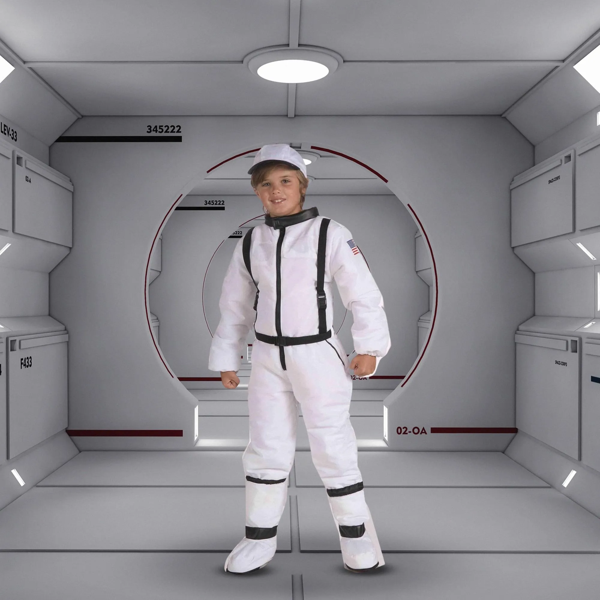 Space Explorer White Jumpsuit Astronaut Child Costume