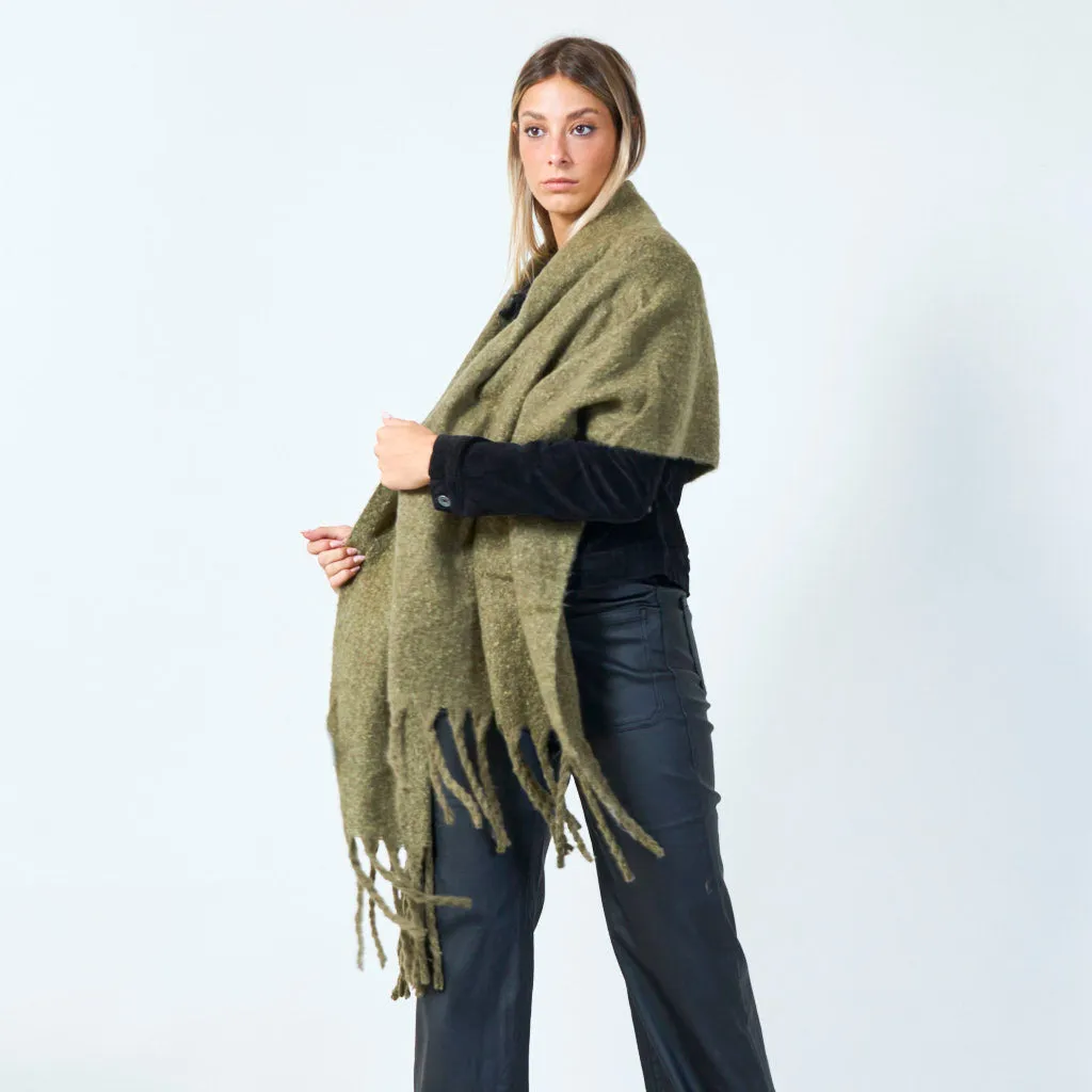 Textured fringe scarf wholesale