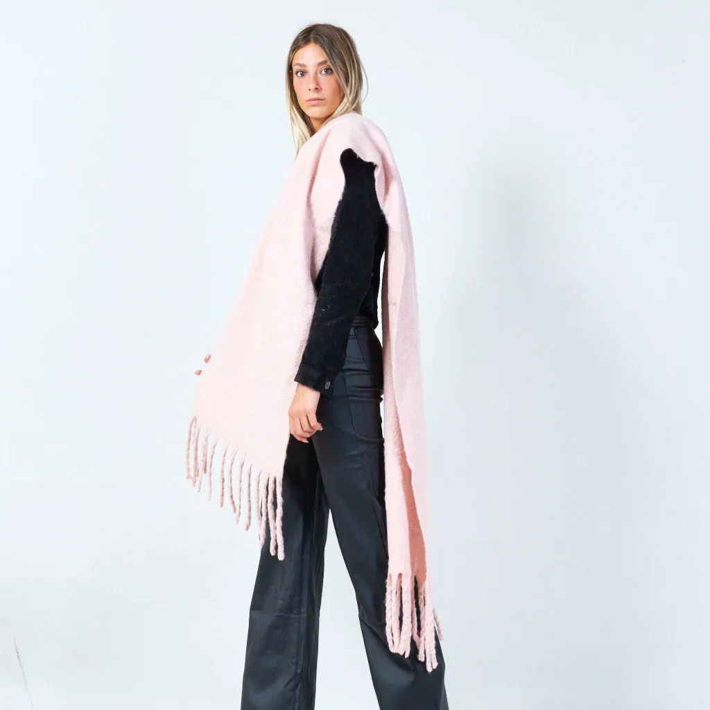 Textured fringe scarf wholesale