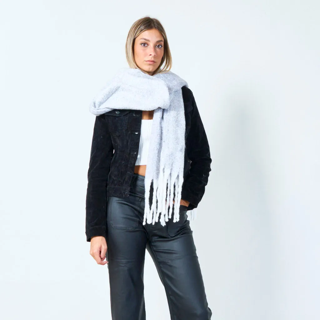 Textured fringe scarf wholesale